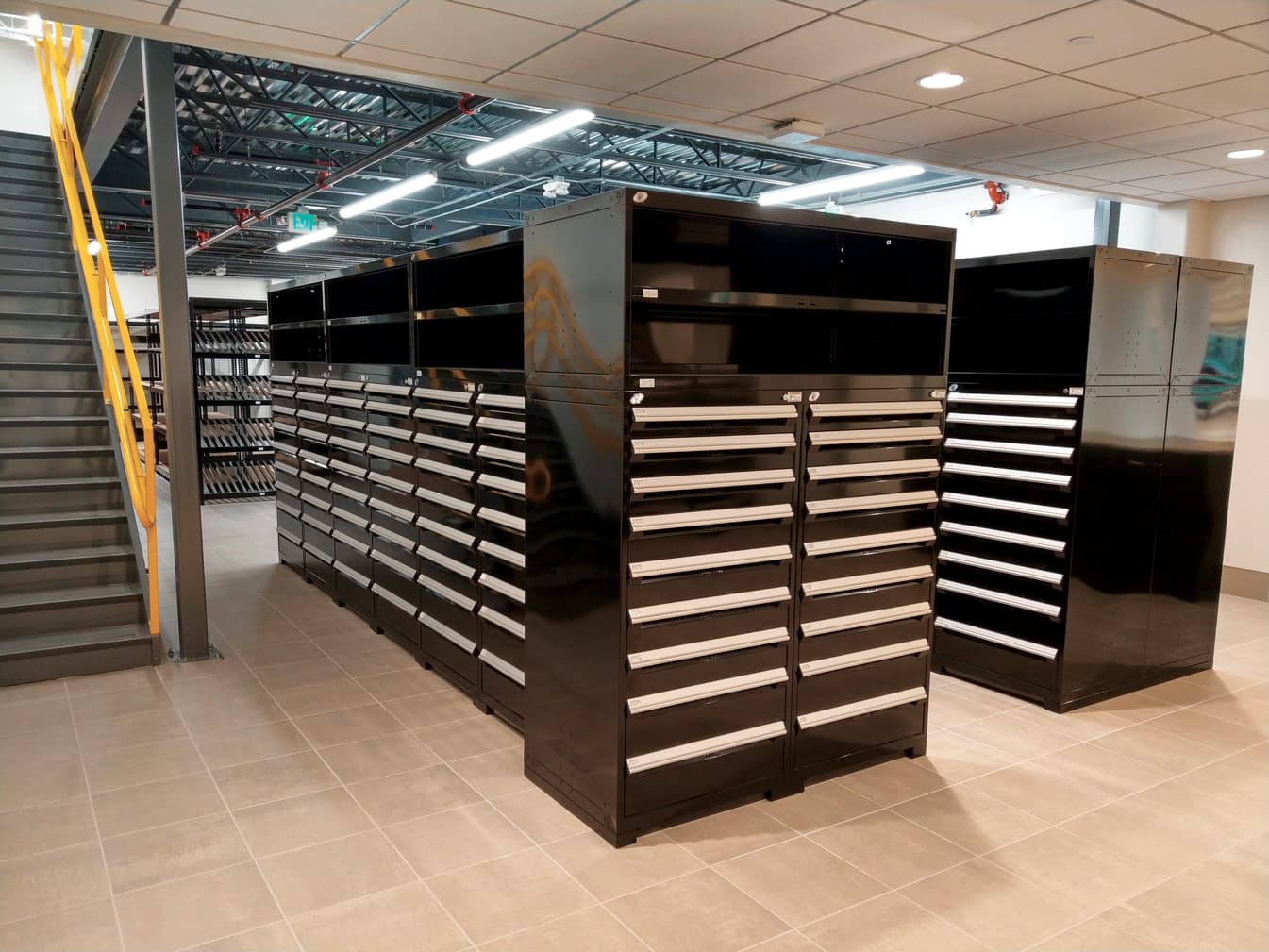 Automotive parts storage and drawer systems