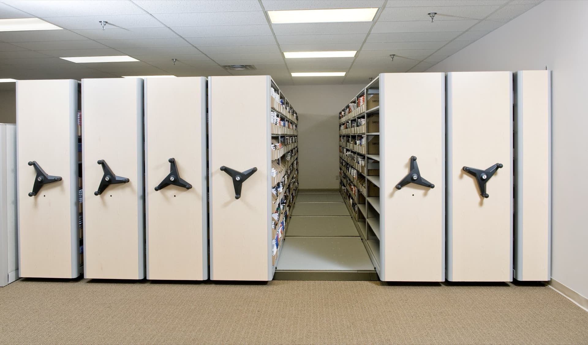 Office file shelving systems