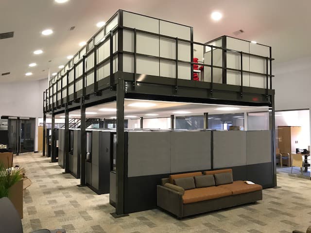Reynolds modular office and mezzanine installation