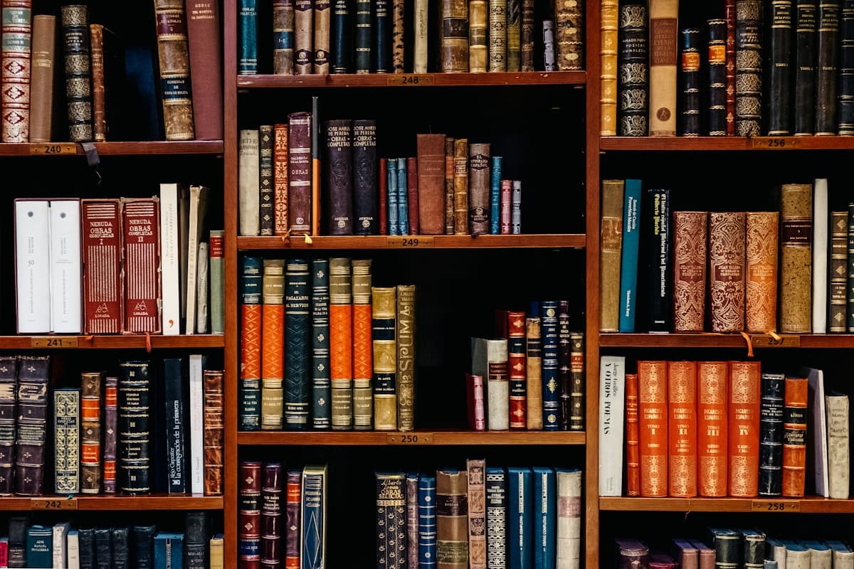 Bound book and archival volume shelving prepared for scanning