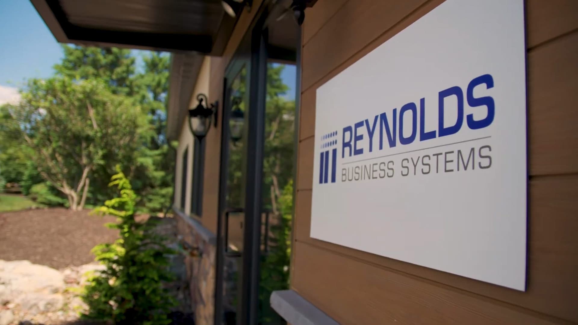 Reynolds Business Systems sign outside the company headquarters in Emmaus, Pennsylvania